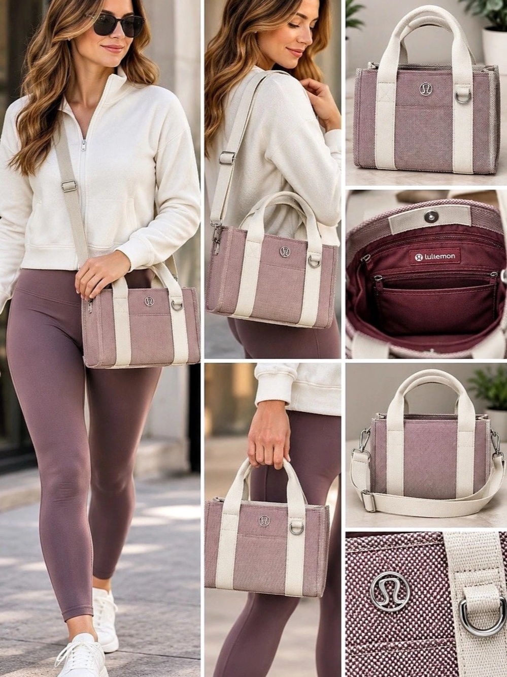 lululemon Two-Tone Canvas Mini Tote Bag 4.5L Spiced Chai Bone